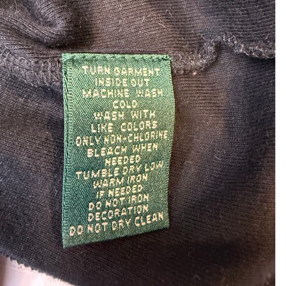 VTG Lauren Ralph Lauren 1x plus women black rhinestone sequin logo blouse knit - Picture 7 of 7